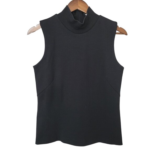 Banana Republic Black Sleeveless Wool Blend Mock Neck Top Womens Size 10 - Picture 1 of 8